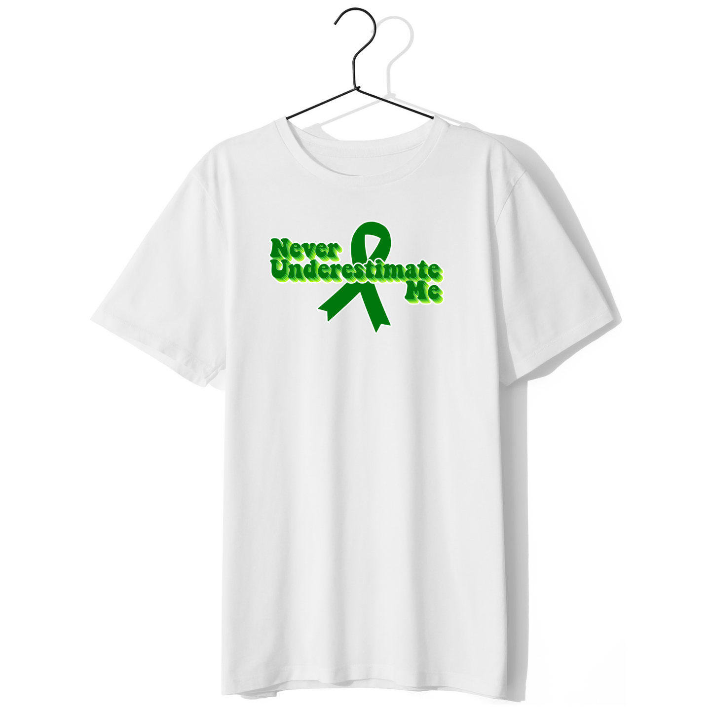 Short sleeved Green CP Awareness Ribbon "Never Underestimate Me"